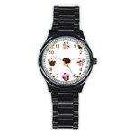 Colorful cupcakes  Stainless Steel Round Watch