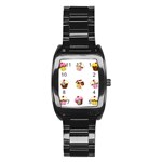 Colorful cupcakes  Stainless Steel Barrel Watch