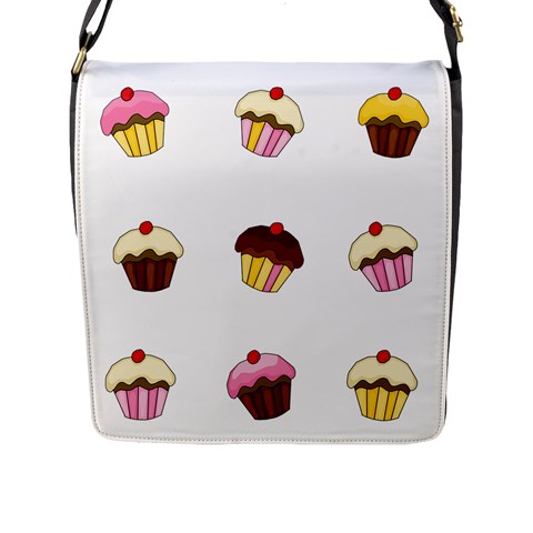 Colorful cupcakes  Flap Messenger Bag (L)  from ArtsNow.com Front