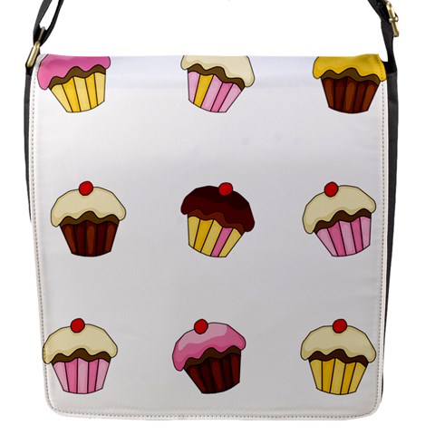 Colorful cupcakes  Flap Messenger Bag (S) from ArtsNow.com Front