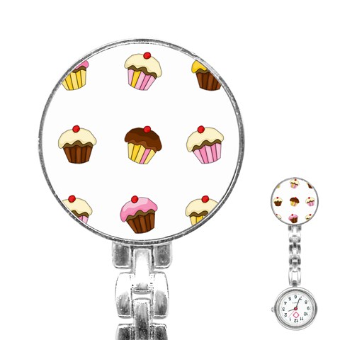 Colorful cupcakes  Stainless Steel Nurses Watch from ArtsNow.com Front