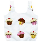 Colorful cupcakes  Full Print Recycle Bags (L) 