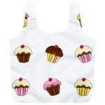 Colorful cupcakes  Full Print Recycle Bags (L) 