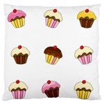 Colorful cupcakes  Large Flano Cushion Case (One Side)