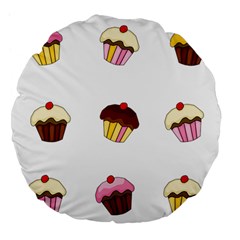 Colorful cupcakes  Large 18  Premium Flano Round Cushions from ArtsNow.com Front