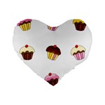 Colorful cupcakes  Standard 16  Premium Flano Heart Shape Cushions