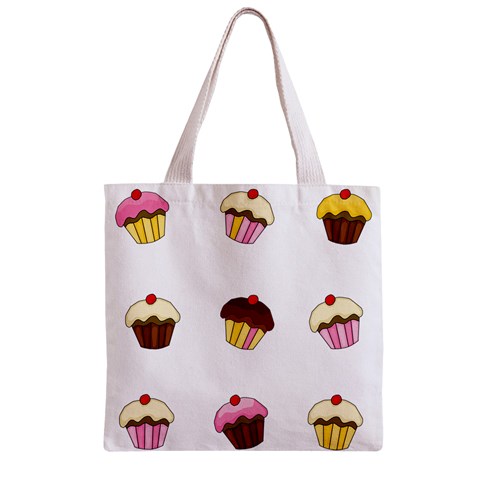 Colorful cupcakes  Zipper Grocery Tote Bag from ArtsNow.com Front