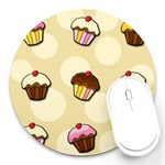 Colorful cupcakes pattern Round Mousepads