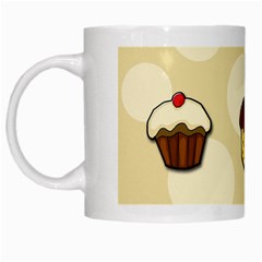 Colorful cupcakes pattern White Mugs from ArtsNow.com Left