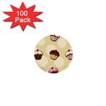 Colorful cupcakes pattern 1  Mini Buttons (100 pack) 