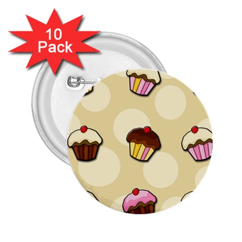 Colorful cupcakes pattern 2.25  Buttons (10 pack)  from ArtsNow.com Front