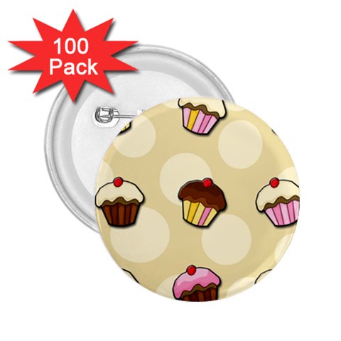 Colorful cupcakes pattern 2.25  Buttons (100 pack)  from ArtsNow.com Front