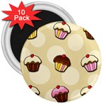 Colorful cupcakes pattern 3  Magnets (10 pack) 