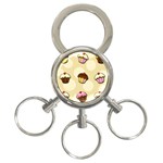 Colorful cupcakes pattern 3-Ring Key Chains