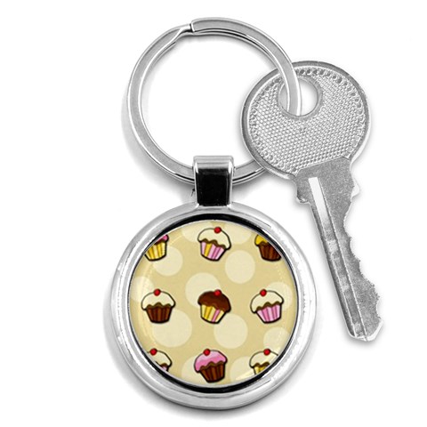 Colorful cupcakes pattern Key Chains (Round)  from ArtsNow.com Front