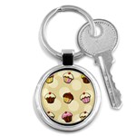 Colorful cupcakes pattern Key Chains (Round) 