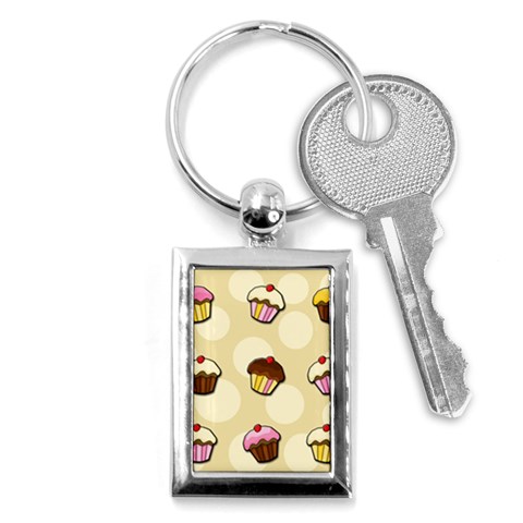 Colorful cupcakes pattern Key Chains (Rectangle)  from ArtsNow.com Front
