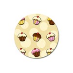 Colorful cupcakes pattern Magnet 3  (Round)