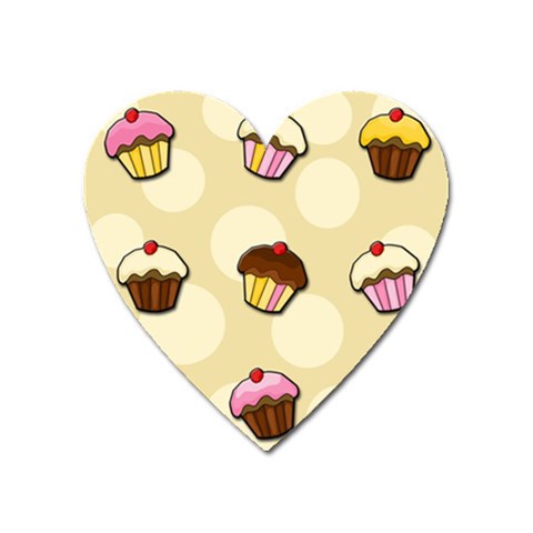 Colorful cupcakes pattern Heart Magnet from ArtsNow.com Front