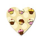 Colorful cupcakes pattern Heart Magnet