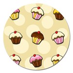 Colorful cupcakes pattern Magnet 5  (Round)