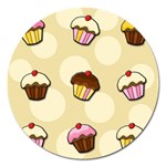 Colorful cupcakes pattern Magnet 5  (Round)