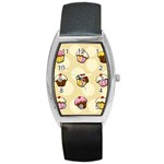 Colorful cupcakes pattern Barrel Style Metal Watch