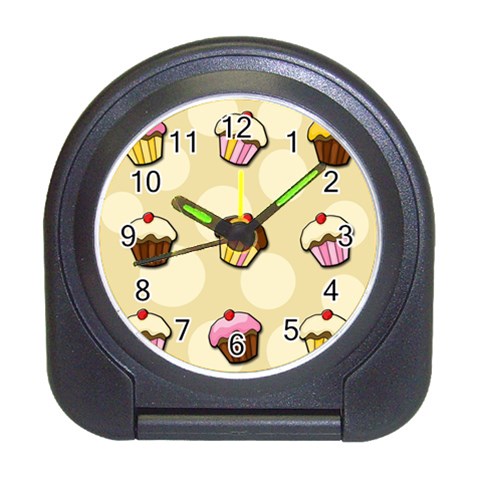Colorful cupcakes pattern Travel Alarm Clocks from ArtsNow.com Front