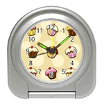 Colorful cupcakes pattern Travel Alarm Clocks