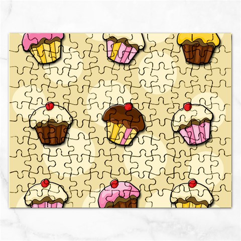 Colorful cupcakes pattern Rectangular Jigsaw Puzzl from ArtsNow.com Front