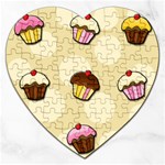 Colorful cupcakes pattern Jigsaw Puzzle (Heart)