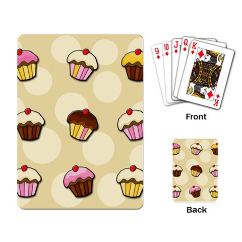 Colorful cupcakes pattern Playing Card from ArtsNow.com Back
