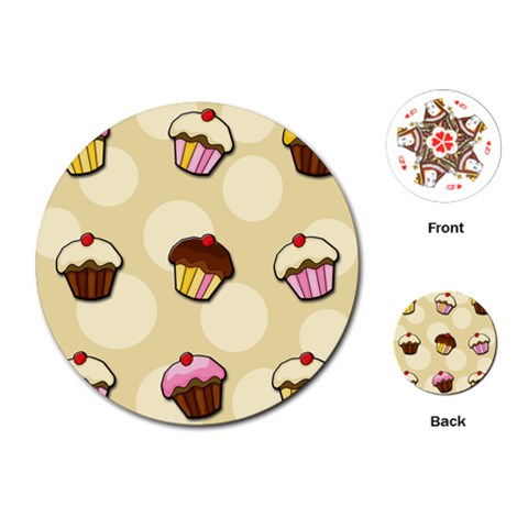 Colorful cupcakes pattern Playing Cards (Round)  from ArtsNow.com Front