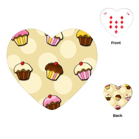 Colorful cupcakes pattern Playing Cards (Heart)  from ArtsNow.com Front