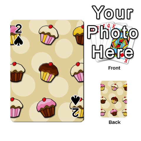 Colorful cupcakes pattern Playing Cards 54 Designs  from ArtsNow.com Front - Spade2