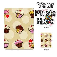 Colorful cupcakes pattern Playing Cards 54 Designs  from ArtsNow.com Front - Heart3