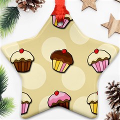 Colorful cupcakes pattern Star Ornament (Two Sides)  from ArtsNow.com Front