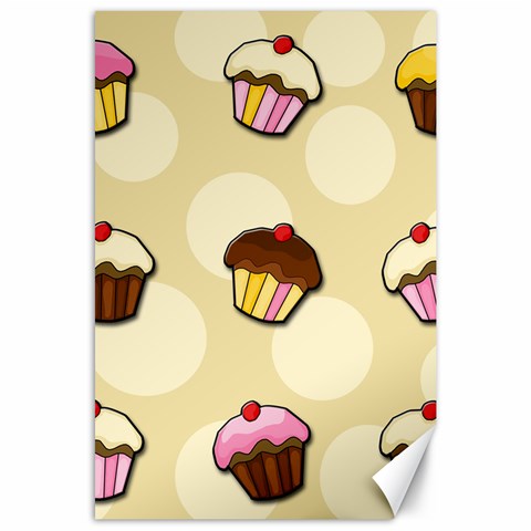 Colorful cupcakes pattern Canvas 24  x 36  from ArtsNow.com 23.35 x34.74  Canvas - 1