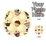 Colorful cupcakes pattern Playing Cards 54 (Round) 