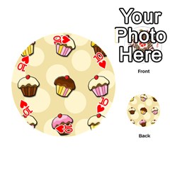 Colorful cupcakes pattern Playing Cards 54 (Round)  from ArtsNow.com Front - Heart10