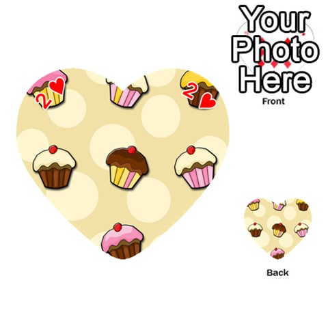 Colorful cupcakes pattern Playing Cards 54 (Heart)  from ArtsNow.com Front - Heart2