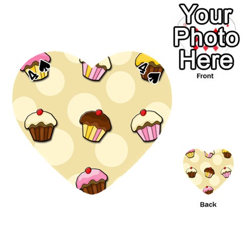 Colorful cupcakes pattern Playing Cards 54 (Heart)  from ArtsNow.com Front - Spade4