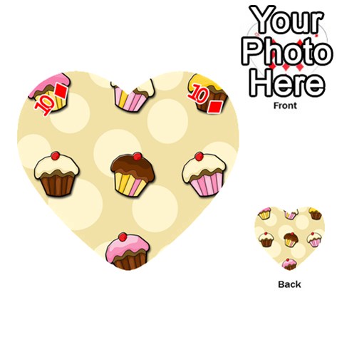 Colorful cupcakes pattern Playing Cards 54 (Heart)  from ArtsNow.com Front - Diamond10