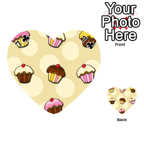 Colorful cupcakes pattern Playing Cards 54 (Heart)  from ArtsNow.com Front - Club7