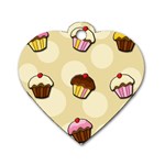 Colorful cupcakes pattern Dog Tag Heart (Two Sides)