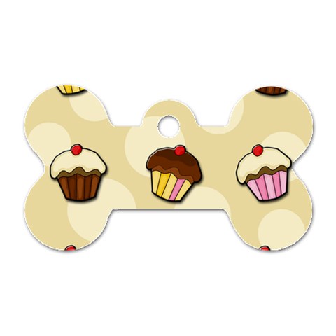 Colorful cupcakes pattern Dog Tag Bone (One Side) from ArtsNow.com Front