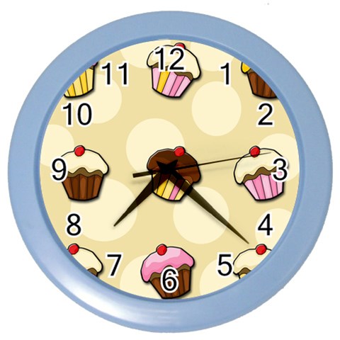 Colorful cupcakes pattern Color Wall Clocks from ArtsNow.com Front