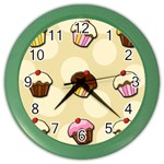 Colorful cupcakes pattern Color Wall Clocks