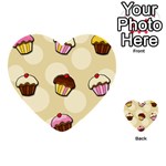 Colorful cupcakes pattern Multi-purpose Cards (Heart) 