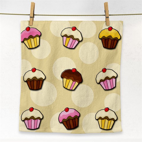 Colorful cupcakes pattern Face Towel from ArtsNow.com Front